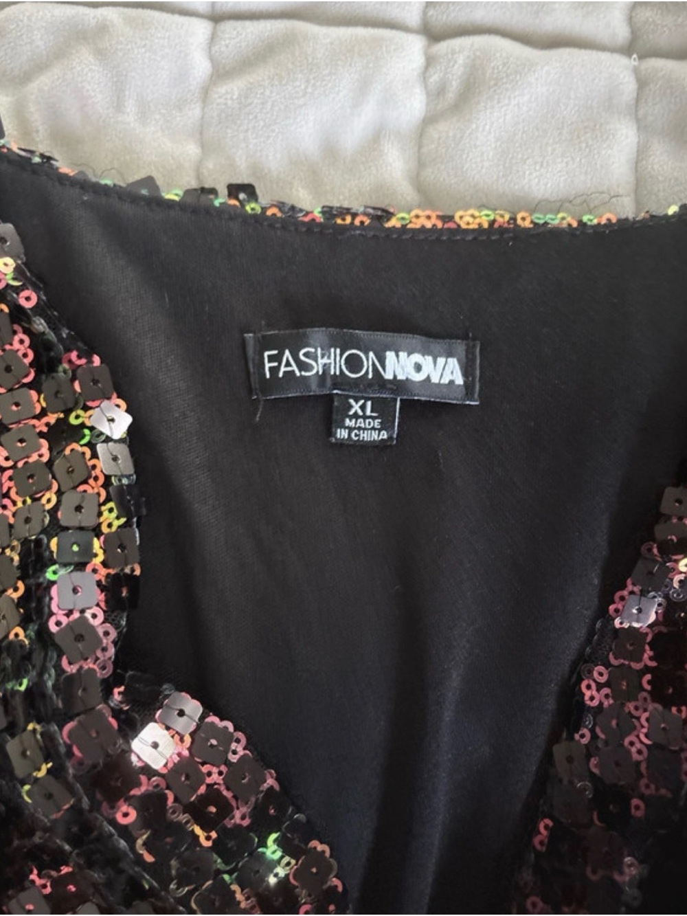 Fashion Nova Black & Pink Sequin Wrap Midi Dress - Picture 3 of 6